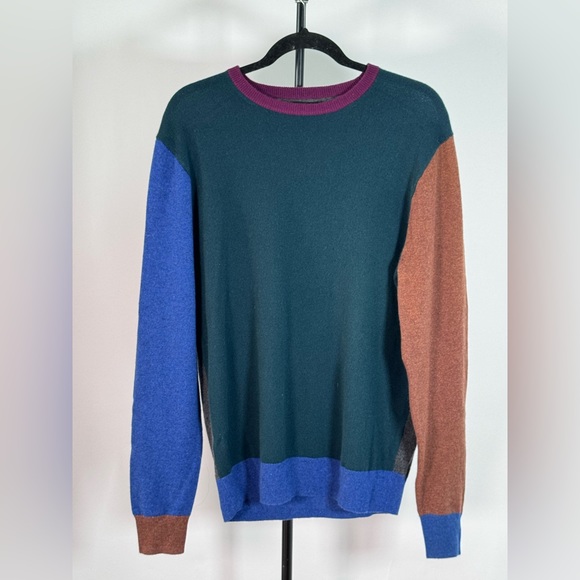 New JCrew Cashmere crewneck in colorblock - Picture 2 of 4
